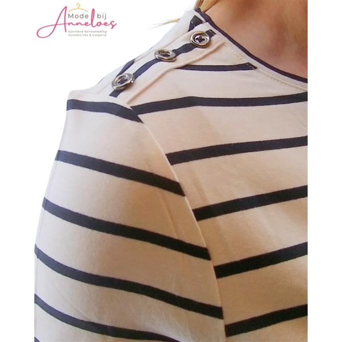 Barbara Lebek shirt streep 5663 Marine ecru